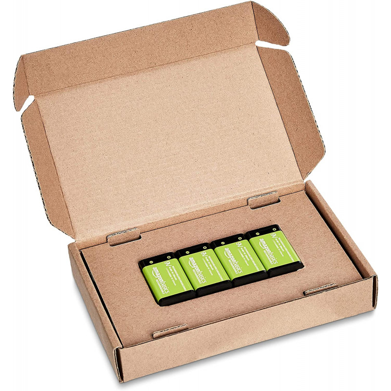 Basics 4-Pack Rechargeable 9 Volt NiMH Batteries, 200 mAh, Long  Lasting Power, Recharge up to 1000x Times , Pre-Charged